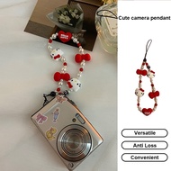 Cartoon Exquisite Bead Phone Chain Cute Camera Pendant Anti Lost Phone Chain