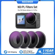 NEEWER ชุดฟิลเตอร์ ND/PL สำหรับ DJI Osmo Action 4 5 พร้อมดีไซน์เกลียว ชุดฟิลเตอร์ ND8/PL ND16/PL ND3