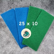HIJAU Green Mechanical Filter Foam Blue Wool/ 25 x 10 cm, 25 x 25 cm Green Foam/ Aquarium Filterbiru