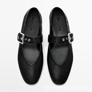 Massimo Dutti Cowhide All-Match Flat Bottom Ballet Shoes
