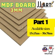 MDF Board - Part 1 - 15x15cm to 50x70cm - Can be customised - 3mm Thickness