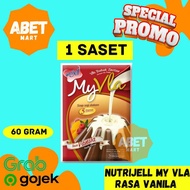 MyVla Nutrijell Vla Bubuk Instan Rasa Vanila 60Gr - 60G Vanilla Fla Puding Susu Siap Saji My Vla Pra