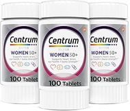Centrum Silver Multivitamin for Women 50 Plus, Multivitamin/Multimineral Supplement with Vitamin D3, B Vitamins, Calcium and Antioxidants - 300 Count (3 Bottles of 100)