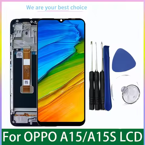 6.52" For OPPO A15 A15S Original Display LCD With Frame Touch Screen Digitizer Assembly Replacement 