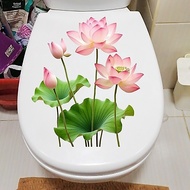 Chinese Style Lotus Toilet Cover Sticker Waterproof Self-Adhesive Toilet Decontamination Concealer R