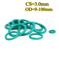 CS3.0mm*OD9-100mm O-Ring / Green Fluorine Rubber Pressure Washer Ring【BY5-MB-1】