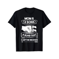 Mother and Two Sons Unbreakable Family Bond T-Shirt - Heartwarming Mother-Son Graphic Black Shirt wi