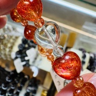收藏小精品愛心阿魯沙10mm10.8g水晶金太陽綠柱石化太歲正面能量