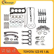 Engine Overhaul Gaskets Rebuild Full Gasket Set Head Bolts Kit For Toyota Chevrolet 1.8L l4 GAS DOHC