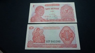 Old Money Uang Kertas Indonesia 1 Rupiah Thn 1968