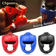 C5GOON Full-covered Pu Boxing Helmet Kids Adults Muay Thai Training Sparring Boxing Headgear Gym Equ