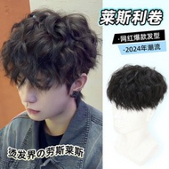 Refined high-end mens needle delivery float buckle invisible and traceless real hair replacement pat