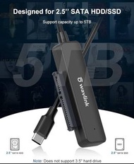 WAVLINK USB C to SATA Adapter Cable 5Gbps Support SATA III UASP, SATA to USB C Converter for 2.5”HDD