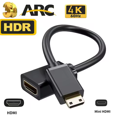 Mini HDMI cable 4K 60Hz HDMI 2.0 Mini HDMI to HDMI cable adapter Mini HDMI male to HDMI female cable