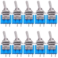 10pcs DPDT Mini Toggle Switch 2pin 2 Position ON/Off Miniature Toggle Switch 6A 125V Toggle Switch
