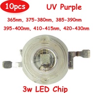 10pcs 3W 45mil EPILEDS Chip UV Ultraviolet 365nm 375nm 385nm 395nm 410nm 420nm LED Diodes Light Lamp