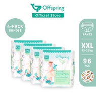 Offspring Premium Fashion Pants Diaper - XXL (96 Pcs) Bundle of 4