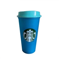 Starbucks Reusable Colour Changing Plastic hot cup PP food grade 473ml / 16floz Coffee tumbler Color Changes Heat Activated with Lid Christmas Glittery Cup livebecool