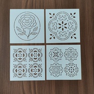 Sashiko Embroidery Template Pattern 10cm Creative Flower Rose Begonia Coaster Embroidery Handmade Dr