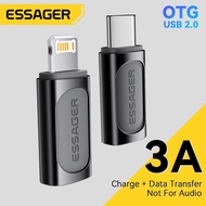 Essager 3A ตัวแปลง OTG Lightning Female To Type-C USB2.0 480Mbps Type-C ตัวเมียเป็น Lightning ตัวผู้อะแดปเตอร์สำหรับ iPhone 15 14 13 Pro Max Plus iPad Macbook Type C ถึง L Converter