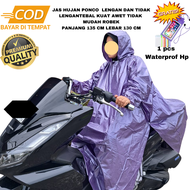 PROMO TERLARIS JAS HUJAN PONCO LENGAN KELELAWAR DEWASA JUMBO PRIA WANITA ANTI AIR BAHAN PVC TEBAL MU