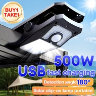 [READY STOCK] Solar Lampu Solar light Outdoor Clip Light Portable waterproof LED 太陽能燈戶外 led outdoor 