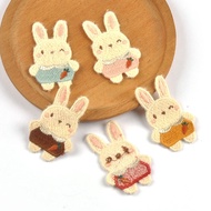 5pcs 6x3.9cm Lovely Rabbit Animal Embroideried Patches For DIY Kid Clothes Bag Sewing Accessories Ga