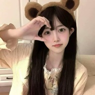 Cute Plush Bear Ears Headband Cartoon Face Wash Hairpin Girl Accessories Fashion R3d4