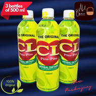 CL Pito Pito Herbal Dietary Drink 3 Bottles of 500 ml, CL Pito-Pito, CL PitoPito, Alagaw, Banaba, Bayabas, Pandan, and Mangga with half a teaspoon each of Anis and Cilantro Herbal Tea Blend for Headaches, Fever, Cough, Colds, Migraine, Asthma, Diarrhea