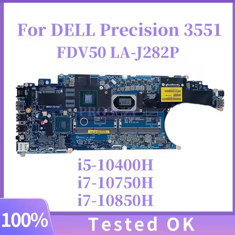 FDV50 LA-J282P motherboard for DELL Precision 3551 laptop motherboard with i5-10400H i7-10750H i7-10