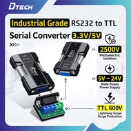 DTECH RS232 to TTL Isolated Converter 3.3V Opto TTL Wide 5-24V Supply Surge Protection