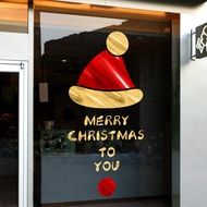 DECAL NOEL 2025 - Ánh Vàng Và Nón Ông Già Noel (Sẵn Keo)-SD11