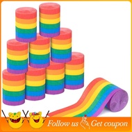 12 Rolls 394 Ft Rainbow Colorful Crepe Paper Streamers Decoration