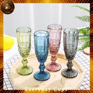 #1001  Stained Glass Goblet Goblet Red Wine Glass Embossed Thickened Goblet Color Thickened Wine Gla
