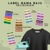Clothing stickers - multicolor clothing name labels, contents 50 pcs, iron-on screen printing, cloth
