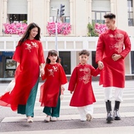 Family ao dai CNY 2026, children's ao dai, Tet ao dai, mid-autumn ao dai - red - Thu Ha Silk - TH25.