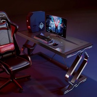 Gaming Table Simple Computer Table Double Tempered Glass Carbon Fiber Texture Gaming Table
