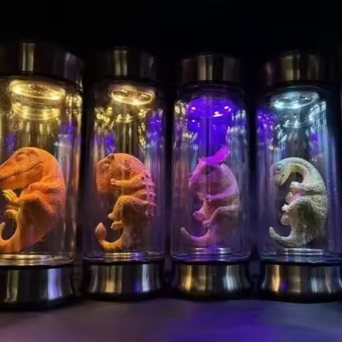Jurassic Park Dinosaur Embryo Glow Jar Jurassic World Velociraptor Blue Embryo Jar Movie Prop Replic