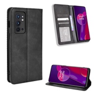 Casing OnePlus 9RT 5G Vintage Flip Cover 1+ 9RT 5G Magnetic Wallet Case PU Leather Cases Card Holder