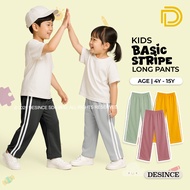 DESINCE Kids Tracksuit 2 Line Striped Design (4Y-15Y) Sports Casual Pants All Day Comfort Fit Seluar