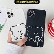 Bear square edge iphone case for iphone 6 to 16promax - e04