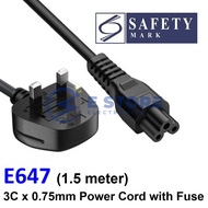 1.5 Meter Electrical Wire Standard BS-1363-1 IEC-60320-C5 - E647/1.5M