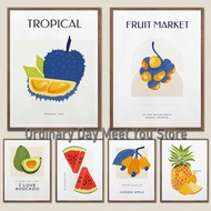 Fruits Home Fruit Lemon Grapes Tropical Poster Canvas Printing Mango Fig Wall Art Decor Kitchen Aest