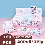 Cow Cartoon Printed Pocket Tissue / Watermark Pocket Tissue / Soft Facial Tissue 60-Pulls