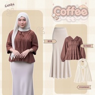 My Daily Style Outfit Choco Vibe (Mreya Blouse, Pashmina, Skirt) Stylish Women's Oneset -GNK055
