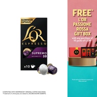 L’OR Espresso Supremo Intensity 10 Coffee Capsules- Compatible with Nespresso®* Original Coffee Mach