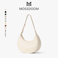 MOSSDOOM Women's Bag Kattie Bag Korean Style Zip Underarm Putih Half Moon Shoulder Bag Fashion