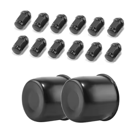 2-Pack Trailer Push Through Center Caps and Trailer Wheel Lug Sets - 4.25in Wheel Center Caps Stainl