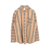 【二手】男士巴寶莉復古格紋棉質襯衫，全新未使用