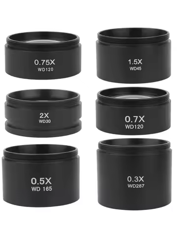 WD165 0.3X 0.5X 0.7X 1X 1.5X 2.0X Auxiliary Barlow Objective Lens Thread M48mm For Zoom Stereo Binoc